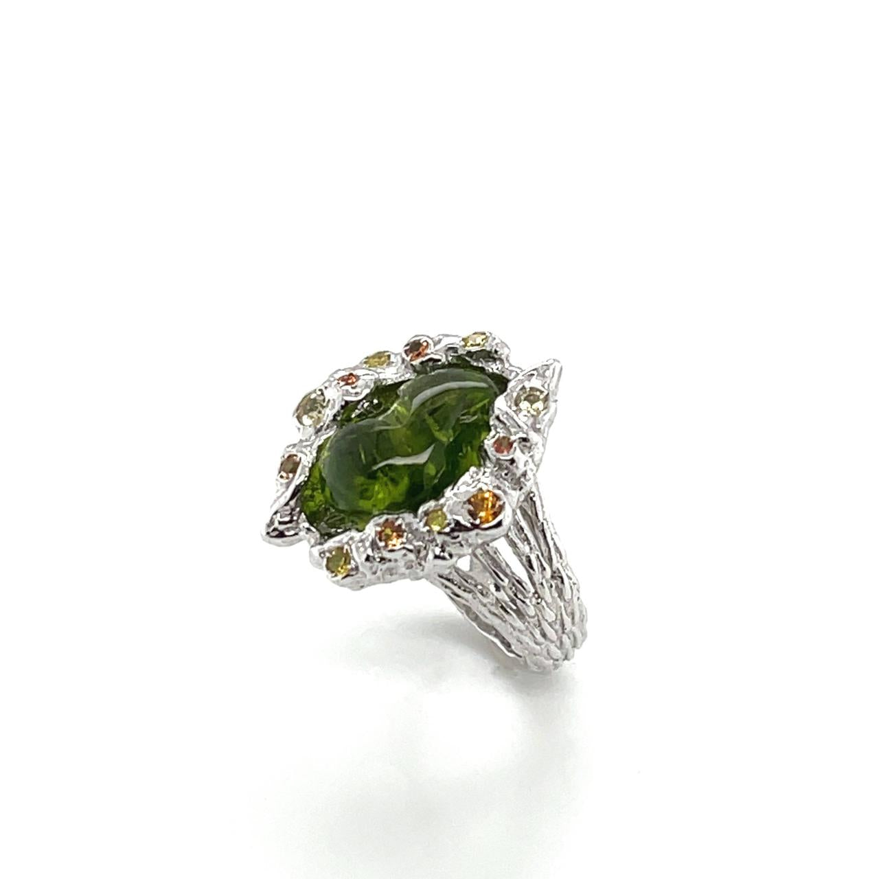 Peridot & Multicolored Sapphire Ring - K.S. Sze & Sons
