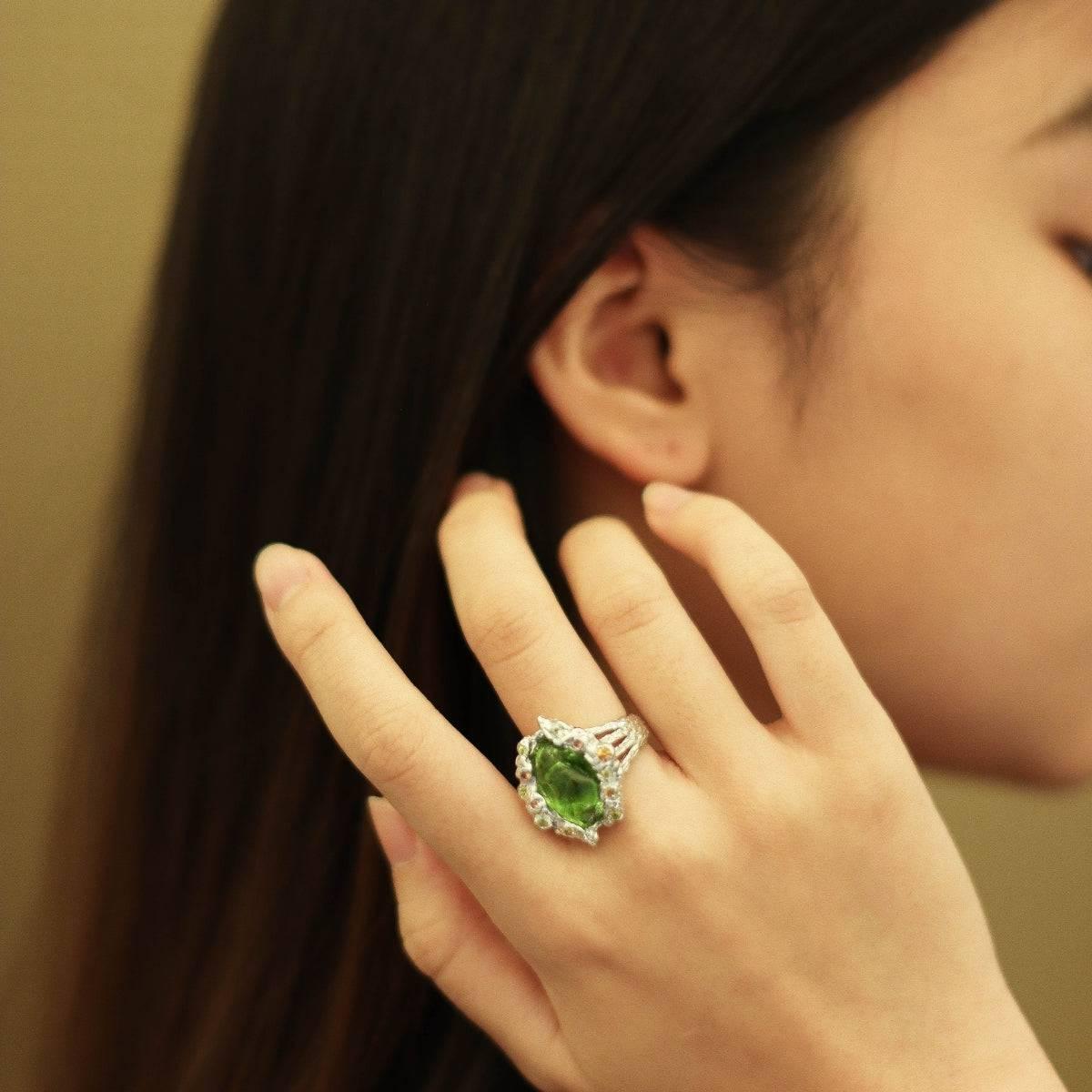 Peridot & Multicolored Sapphire Ring - K.S. Sze & Sons