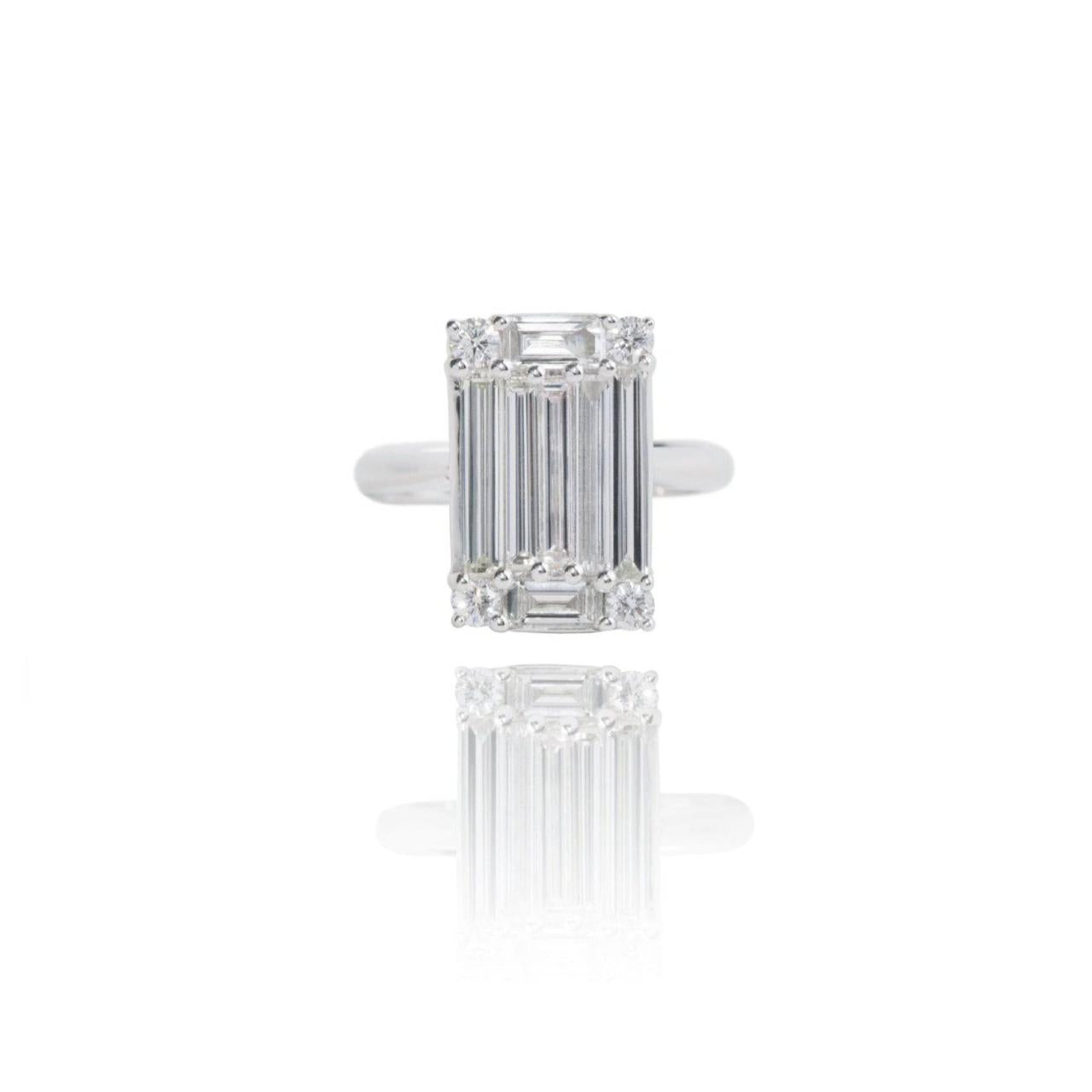Illusion Sleek Baguette Ring - K.S. Sze & Sons