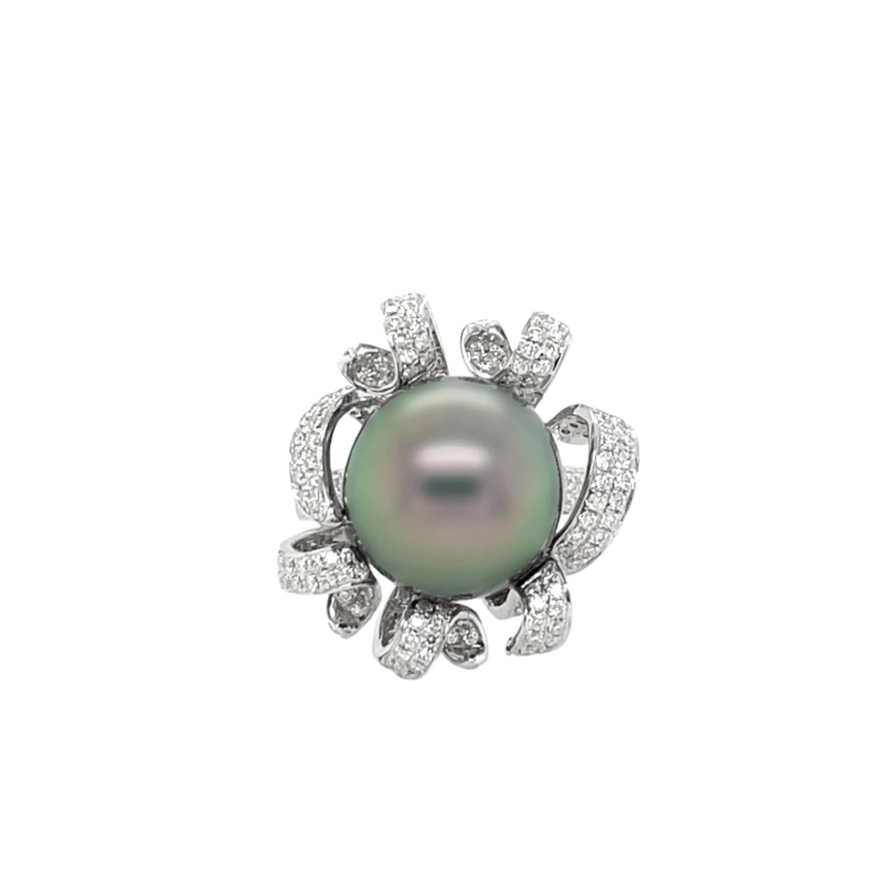 Tahitian South Sea Pearl & Diamond Ring - K.S. Sze & Sons