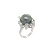 Tahitian South Sea Pearl & Diamond Ring - K.S. Sze & Sons