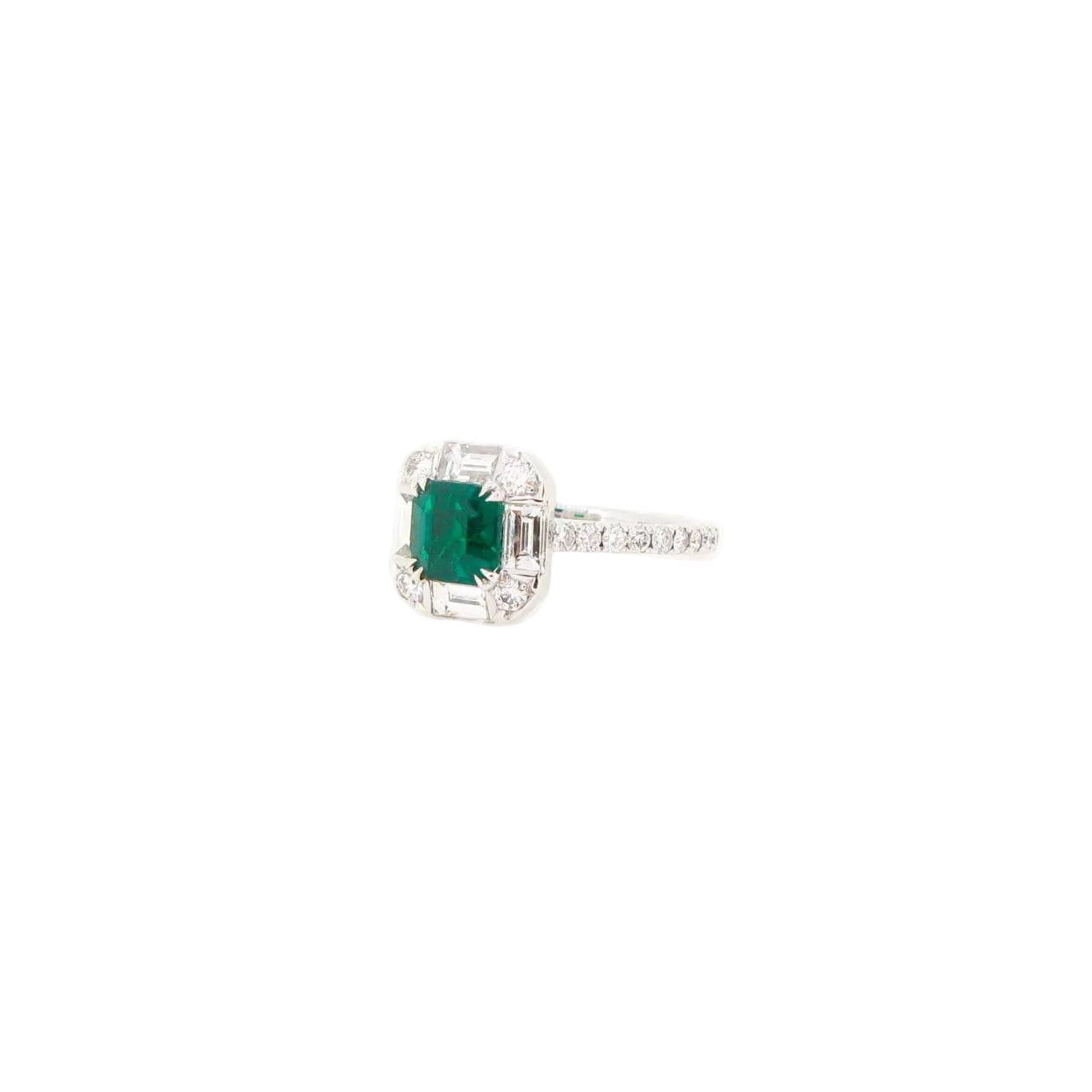 Emerald & Diamond Ring (GRS Certificate) - K.S. Sze & Sons