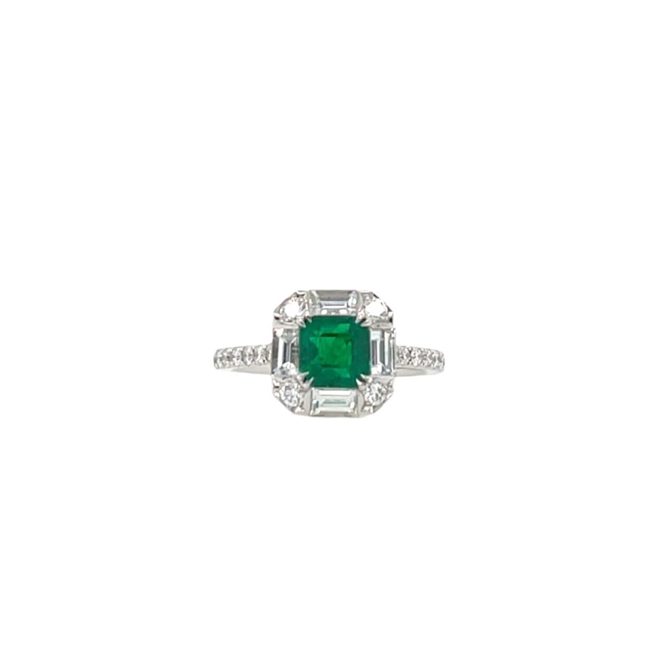 Emerald & Diamond Ring (GRS Certificate) - K.S. Sze & Sons