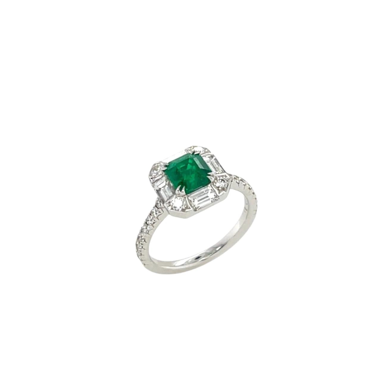 Emerald & Diamond Ring (GRS Certificate) - K.S. Sze & Sons