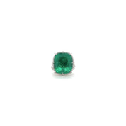Cushion-Shaped Emerald & Diamond Ring (GRS Certificate) - K.S. Sze & Sons