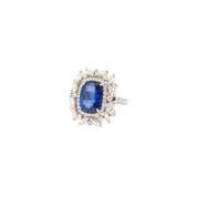 Oval-Shaped Royal Blue Sapphire & Diamond Ring (GRS Certificate) - K.S. Sze & Sons