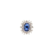 Oval-Shaped Royal Blue Sapphire & Diamond Ring (GRS Certificate) - K.S. Sze & Sons
