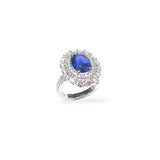 Oval-Shaped Sapphire & Diamond Ring (GIA Certificate)