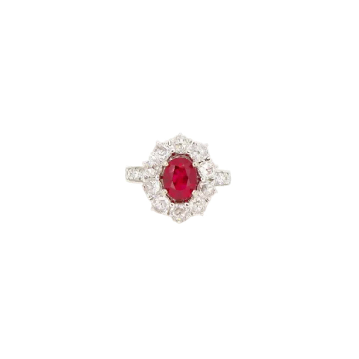 Oval-Shaped Ruby & Diamond Ring (GRS Certificate) - K.S. Sze & Sons