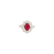 Oval-Shaped Ruby & Diamond Ring (GRS Certificate) - K.S. Sze & Sons