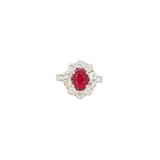 Oval-Shaped Ruby & Diamond Ring (GRS Certificate)