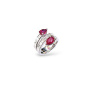 Pear-Shaped Ruby & Diamond Ring (GRS Certificate) - K.S. Sze & Sons