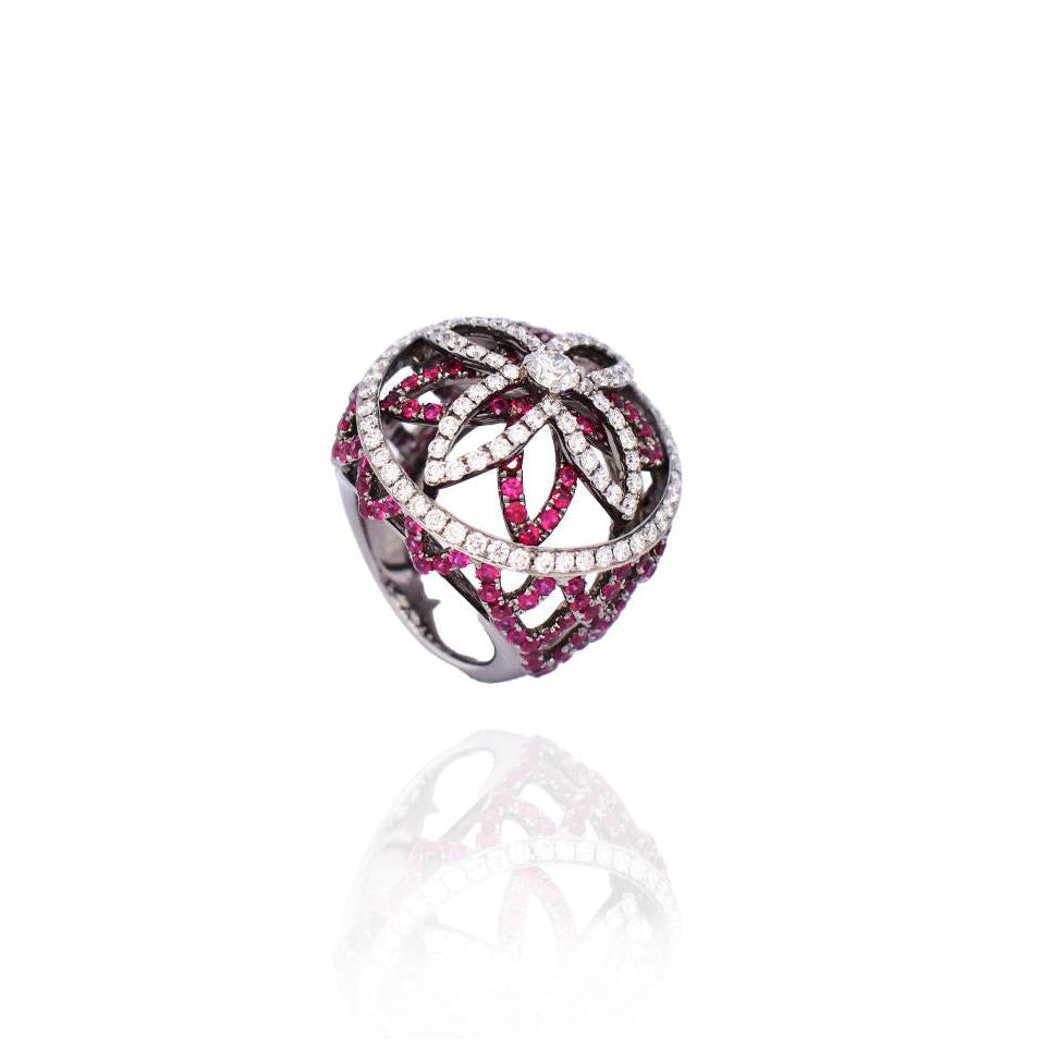 Ruby & White Diamond Ring - K.S. Sze & Sons