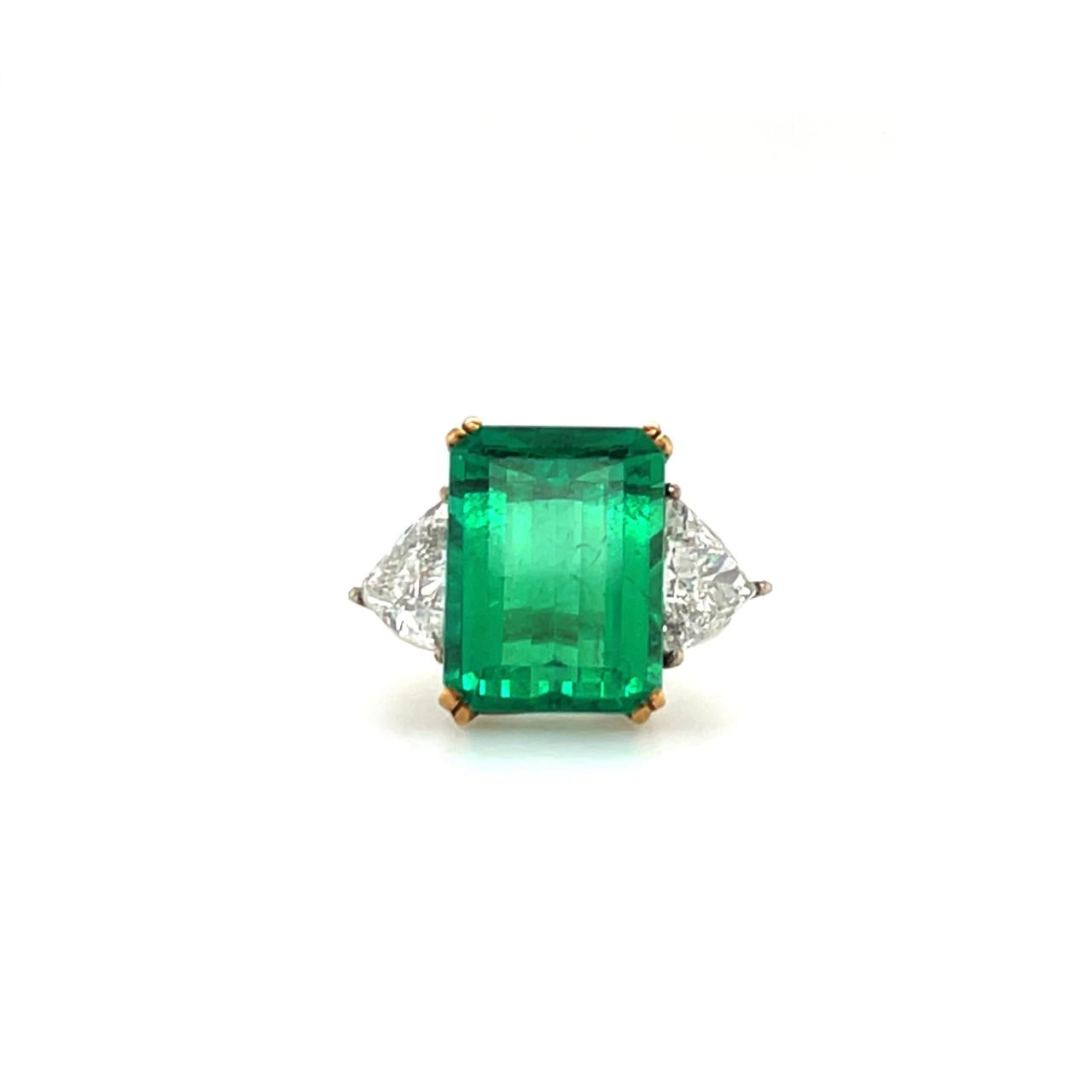 Grand Emerald & Diamond Ring (GRS Certificate) - K.S. Sze & Sons