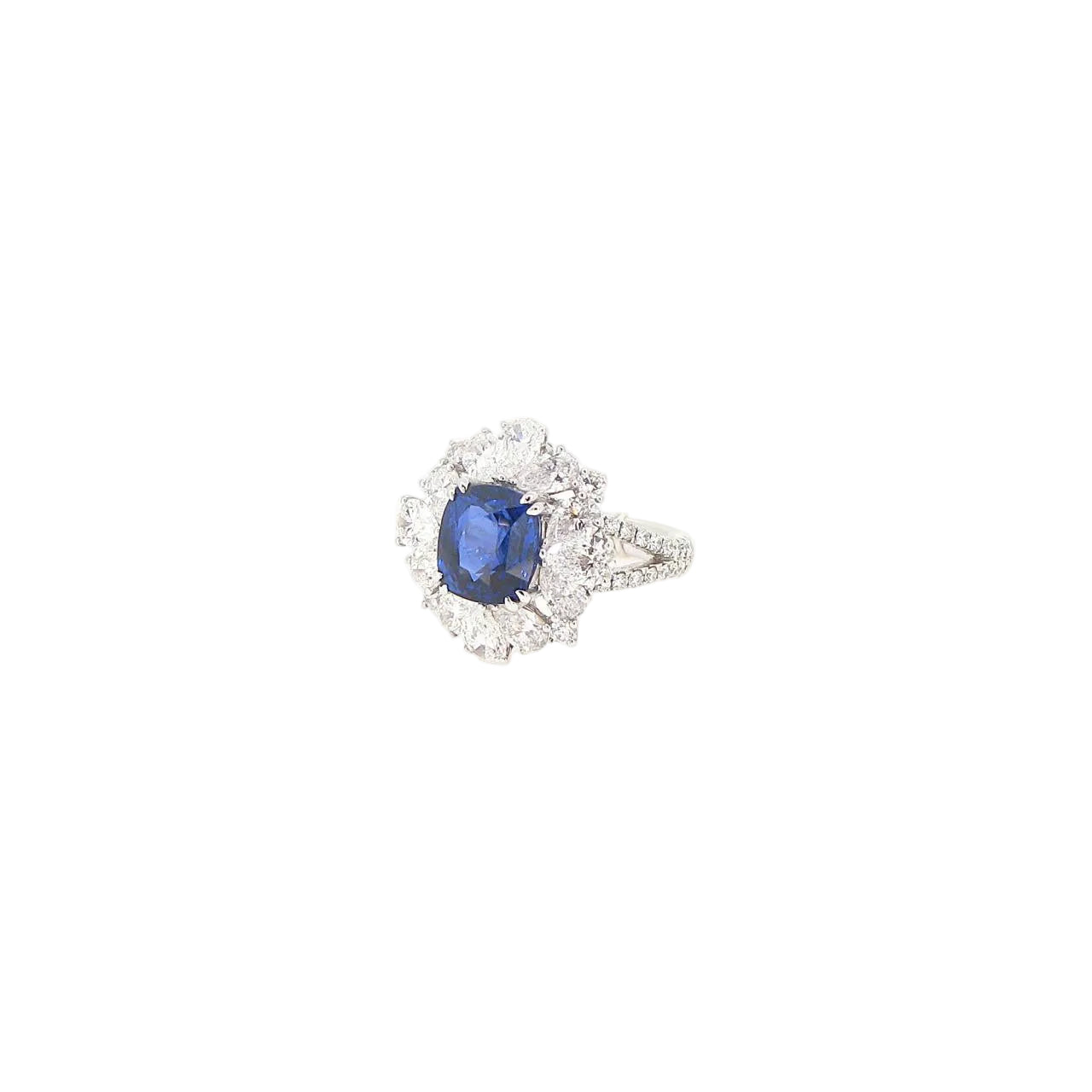 Unheated Sapphire Diamond Ring - K.S. Sze & Sons