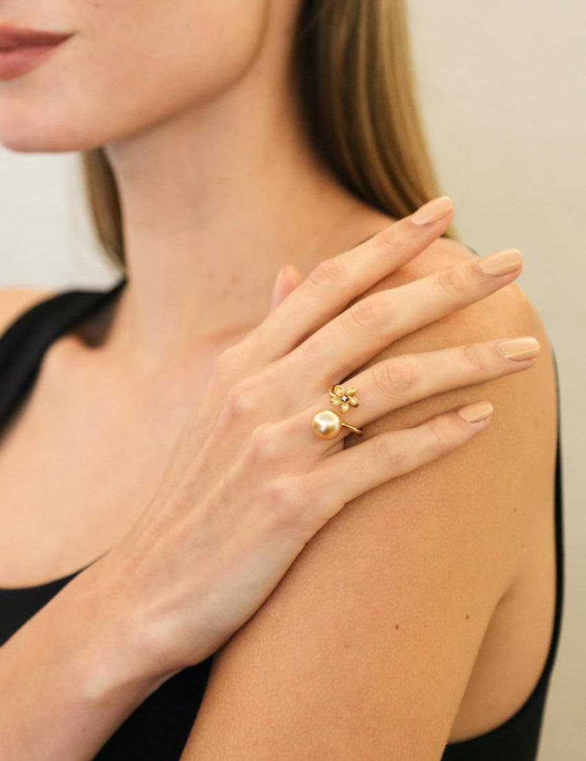 South Sea Pearl & Diamond Ring - K.S. Sze & Sons
