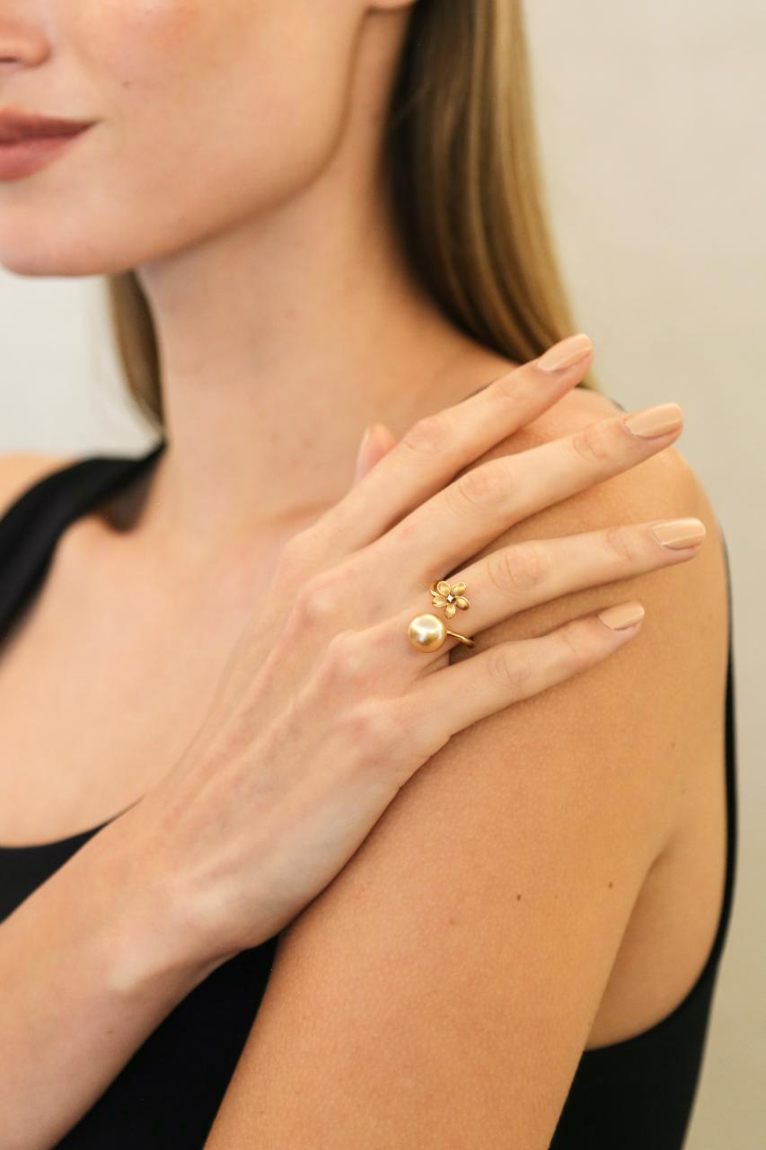South Sea Pearl & Diamond Ring - K.S. Sze & Sons