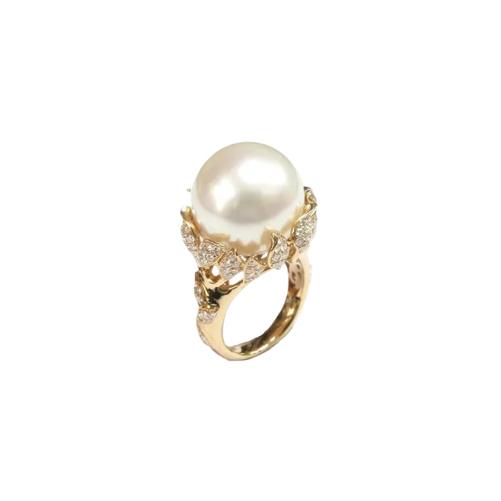 South Sea Pearl & Diamond Ring - K.S. Sze & Sons