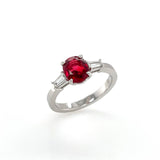 Oval-Shaped Ruby & Diamond Ring (Guild Certificate)
