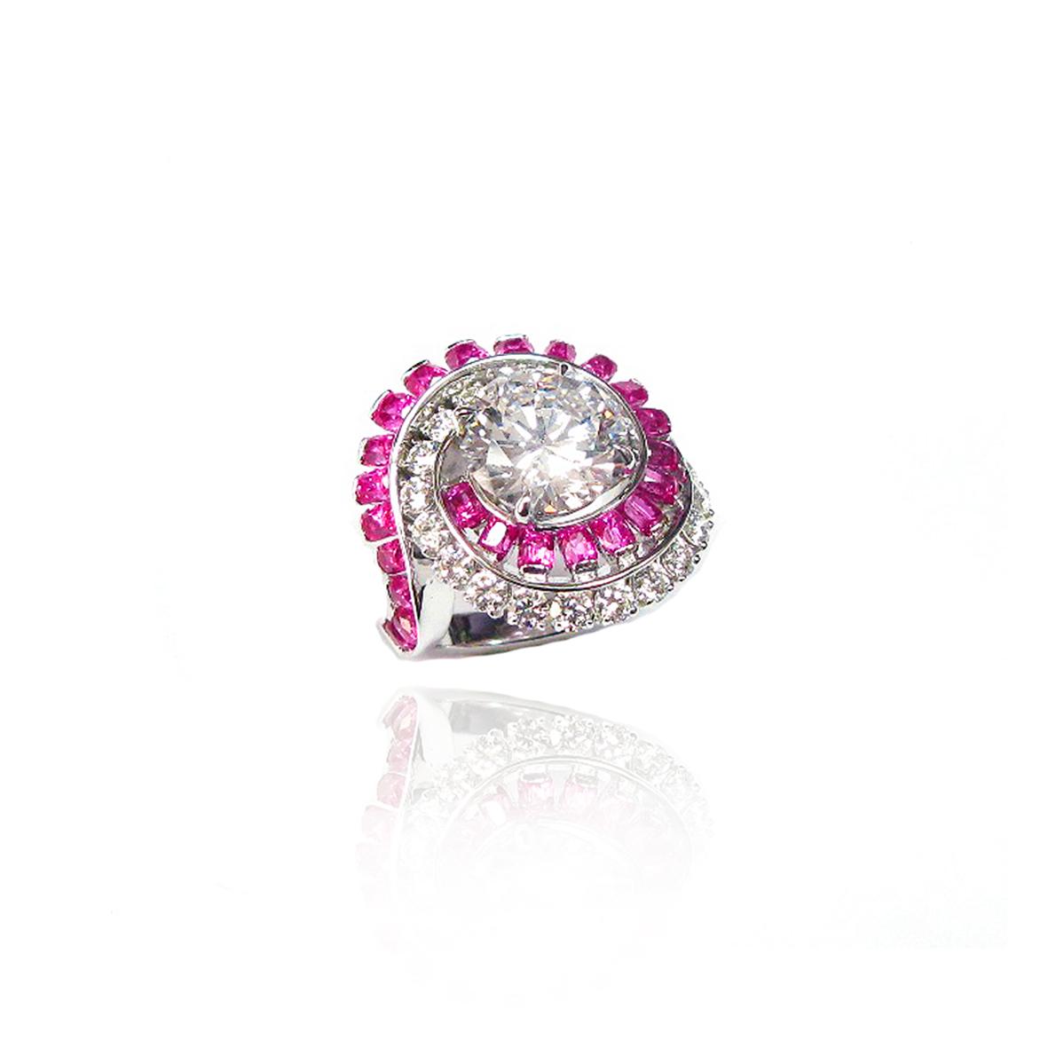 Diamond & Spinel Ring (GIA Certificate) - K.S. Sze & Sons