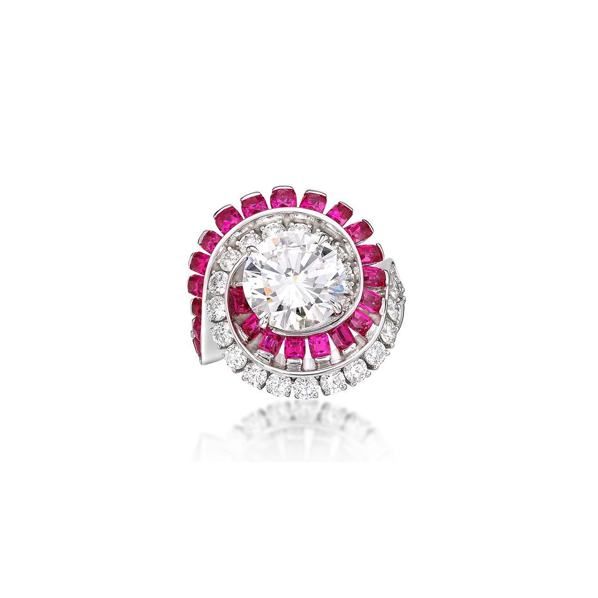 Diamond & Spinel Ring (GIA Certificate) - K.S. Sze & Sons