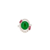 Jadeite and Ruby Ring - K.S. Sze & Sons