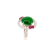 Jadeite and Ruby Ring - K.S. Sze & Sons