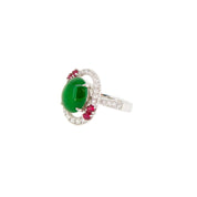 Jadeite and Ruby Ring - K.S. Sze & Sons