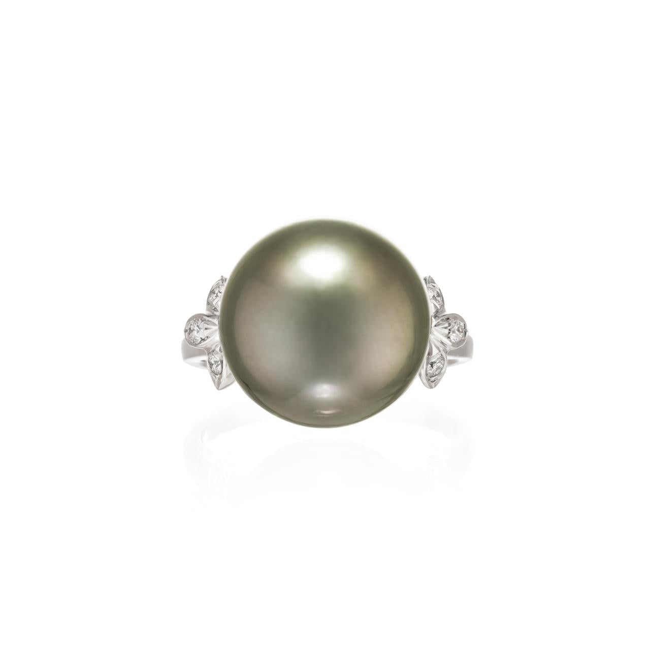 Tahitian South Sea Pearl & Diamond Ring