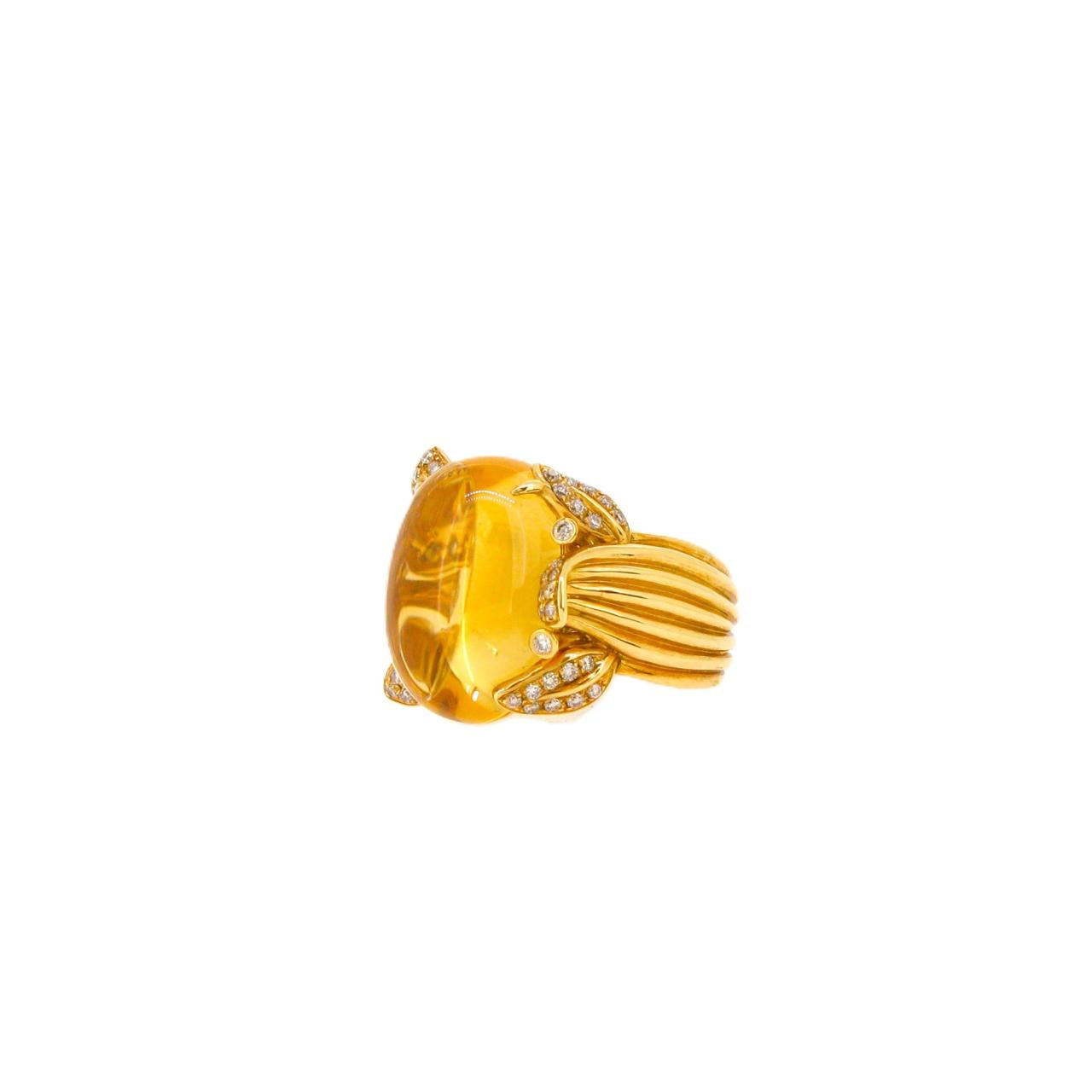 Citrine & Brown Diamond Cocktail Ring - K.S. Sze & Sons