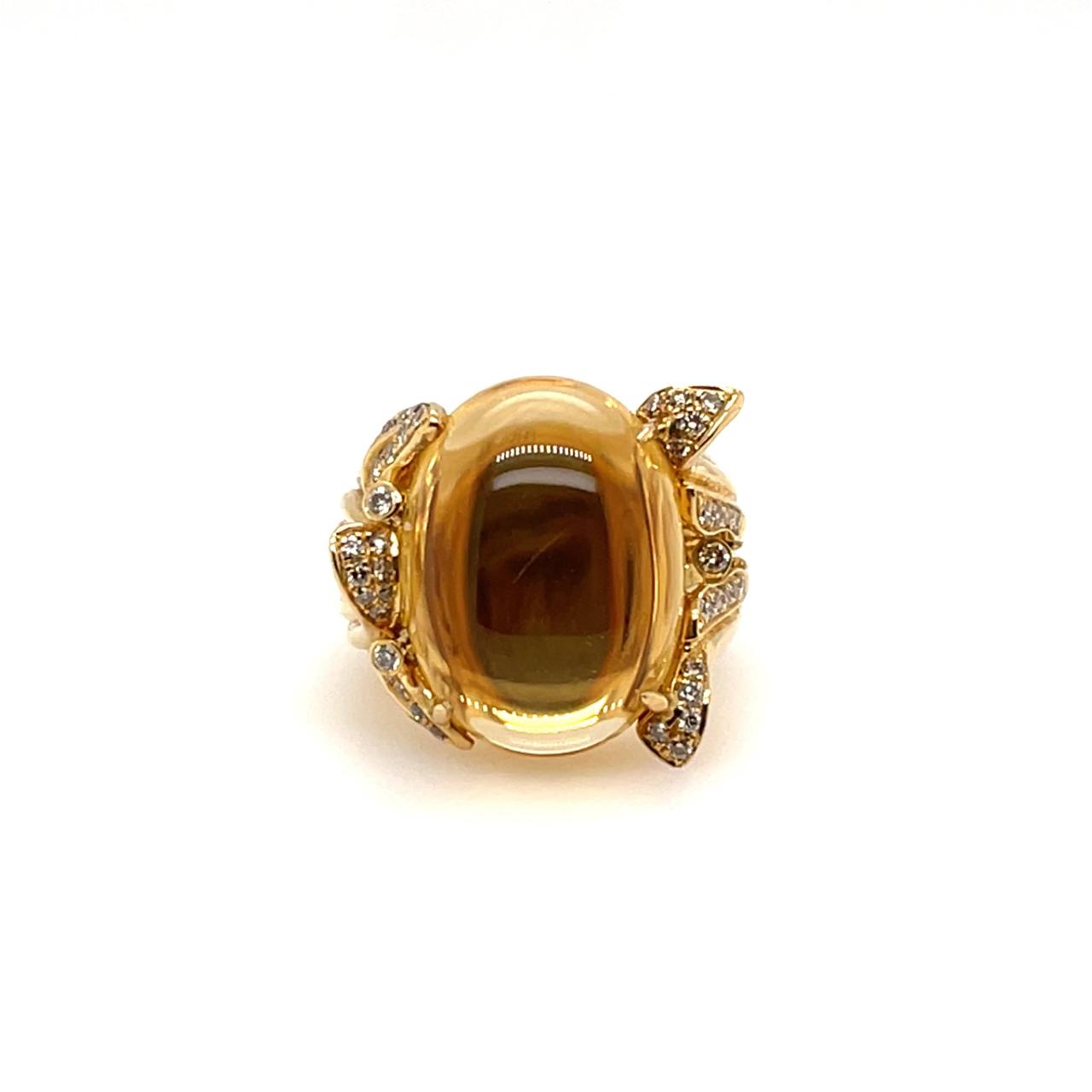 Citrine & Brown Diamond Cocktail Ring - K.S. Sze & Sons