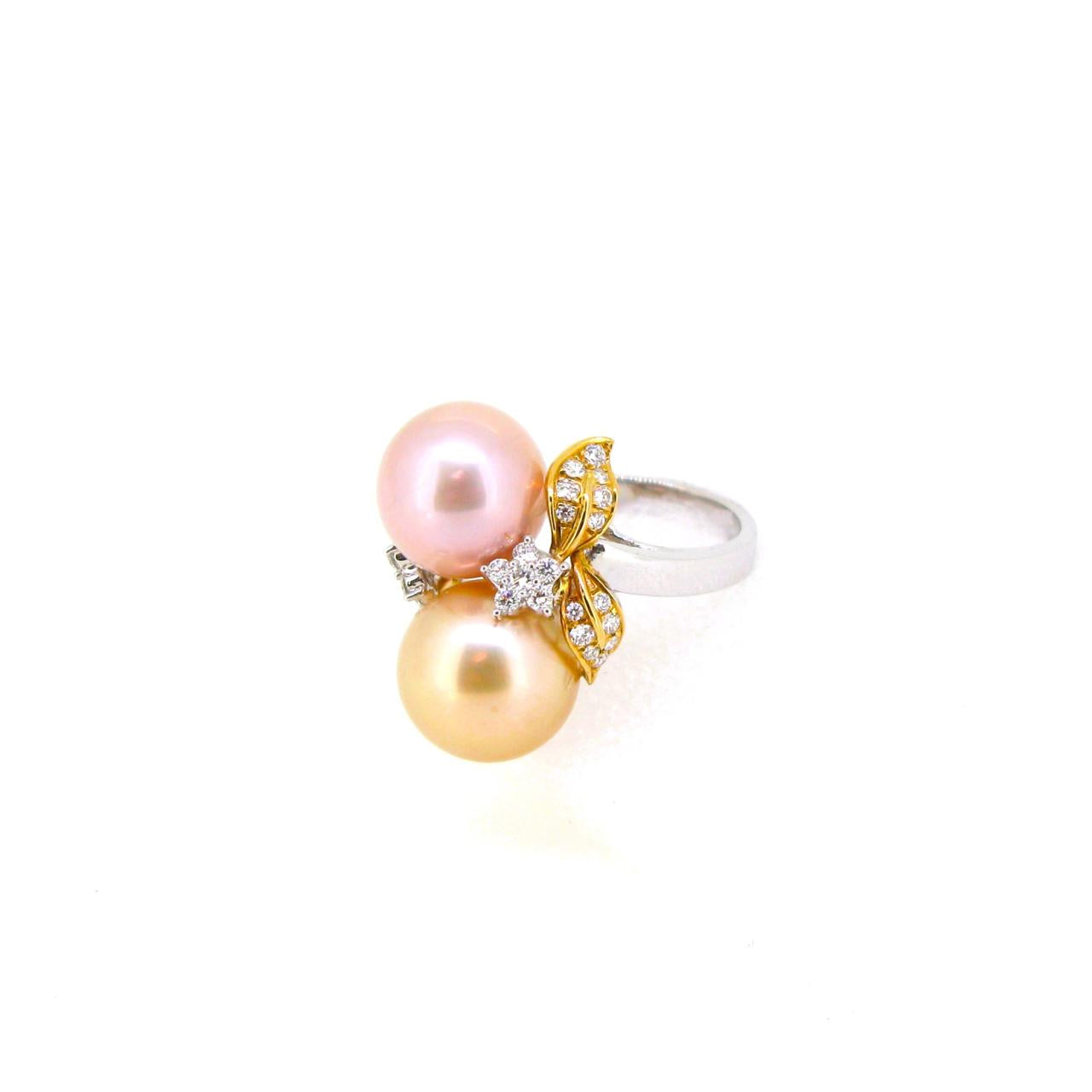 Freshwater Pearl & Diamond Ring