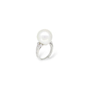 White South Sea Pearl & Diamond Ring - K.S. Sze & Sons