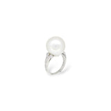 White South Sea Pearl & Diamond Ring