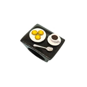 Black Jade Egg Tart Ring - K.S. Sze & Sons