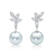 Celestial Drop Pearl & Diamond Earrings - K.S. Sze & Sons