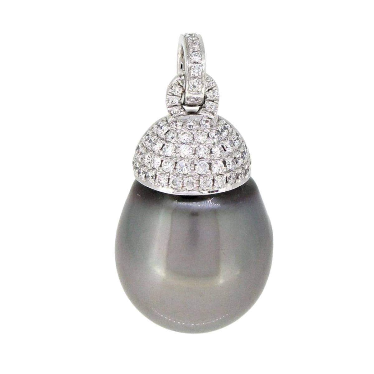 Tahitian Pearl Diamond Pendant - K.S. Sze & Sons