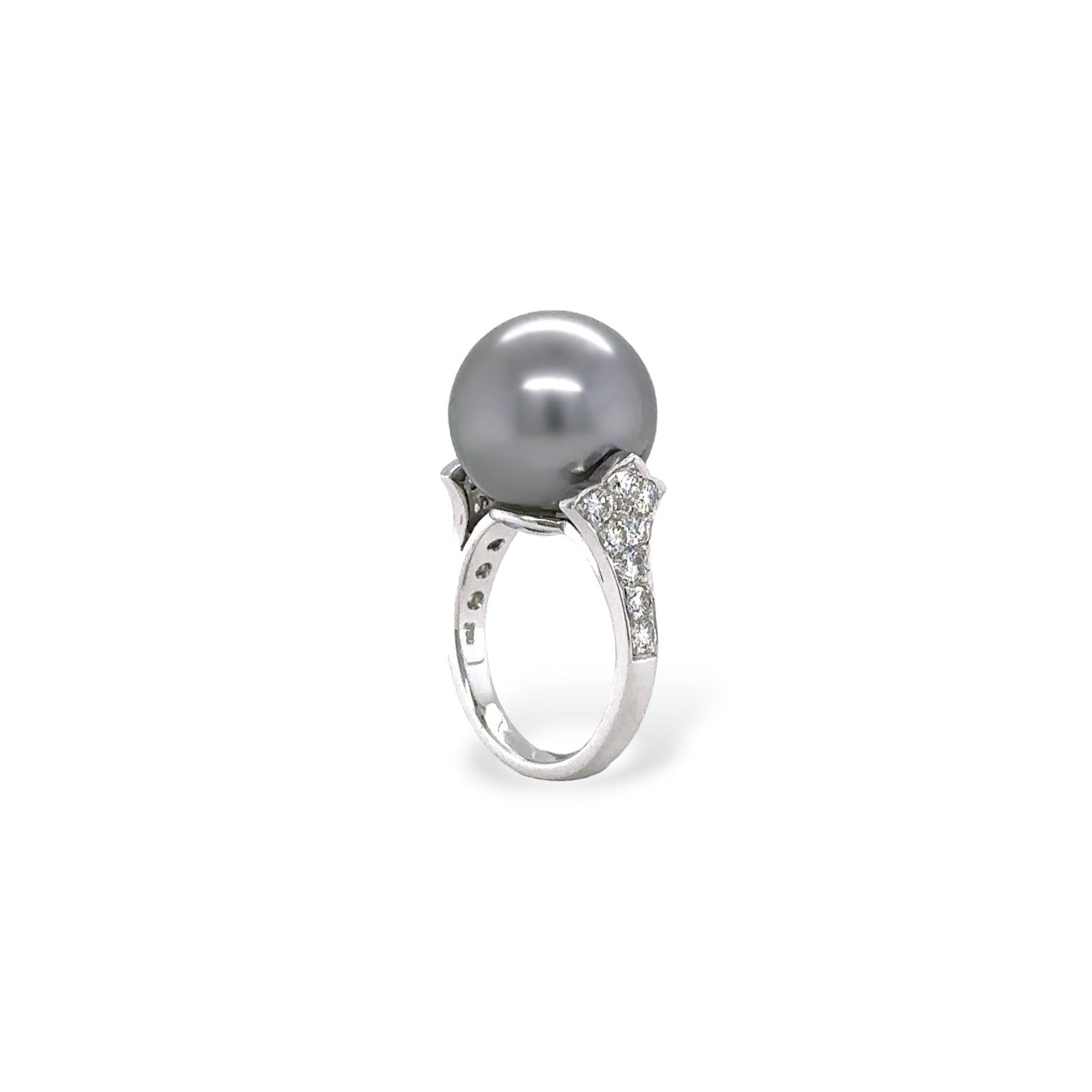 Tahitian Pearl & Diamond Ring - K.S. Sze & Sons