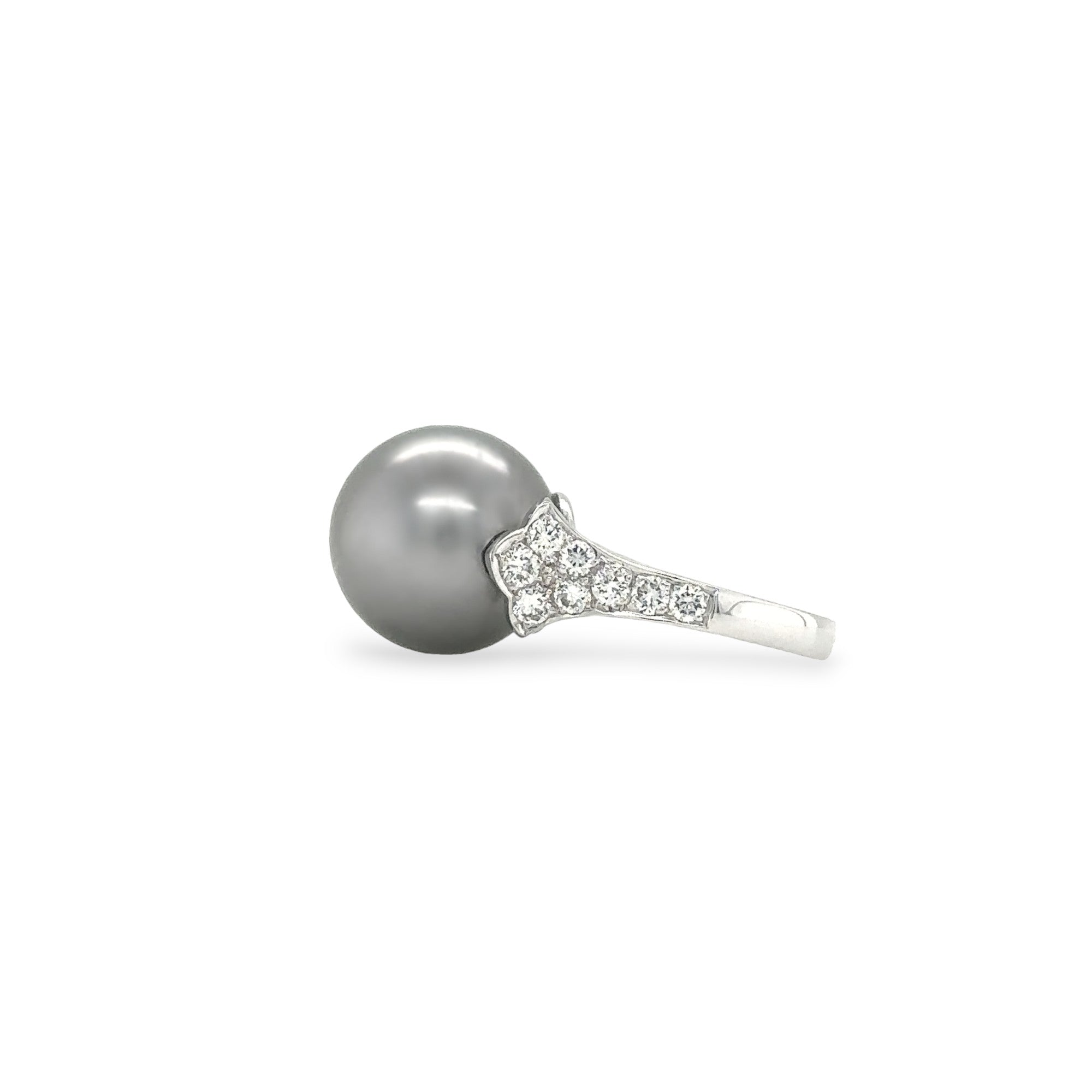 Tahitian Pearl & Diamond Ring - K.S. Sze & Sons