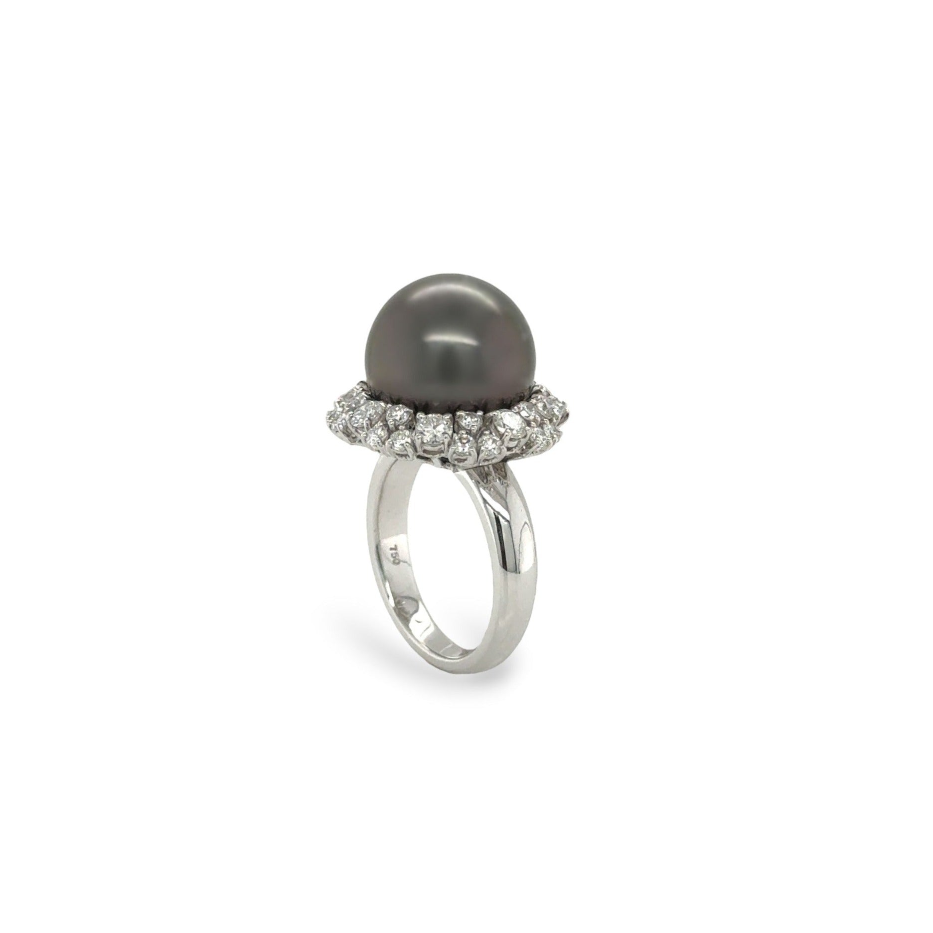 Tahitian Pearl & Diamond Ring - K.S. Sze & Sons