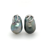 Tahitian South Sea Pearl & Diamond Earrings