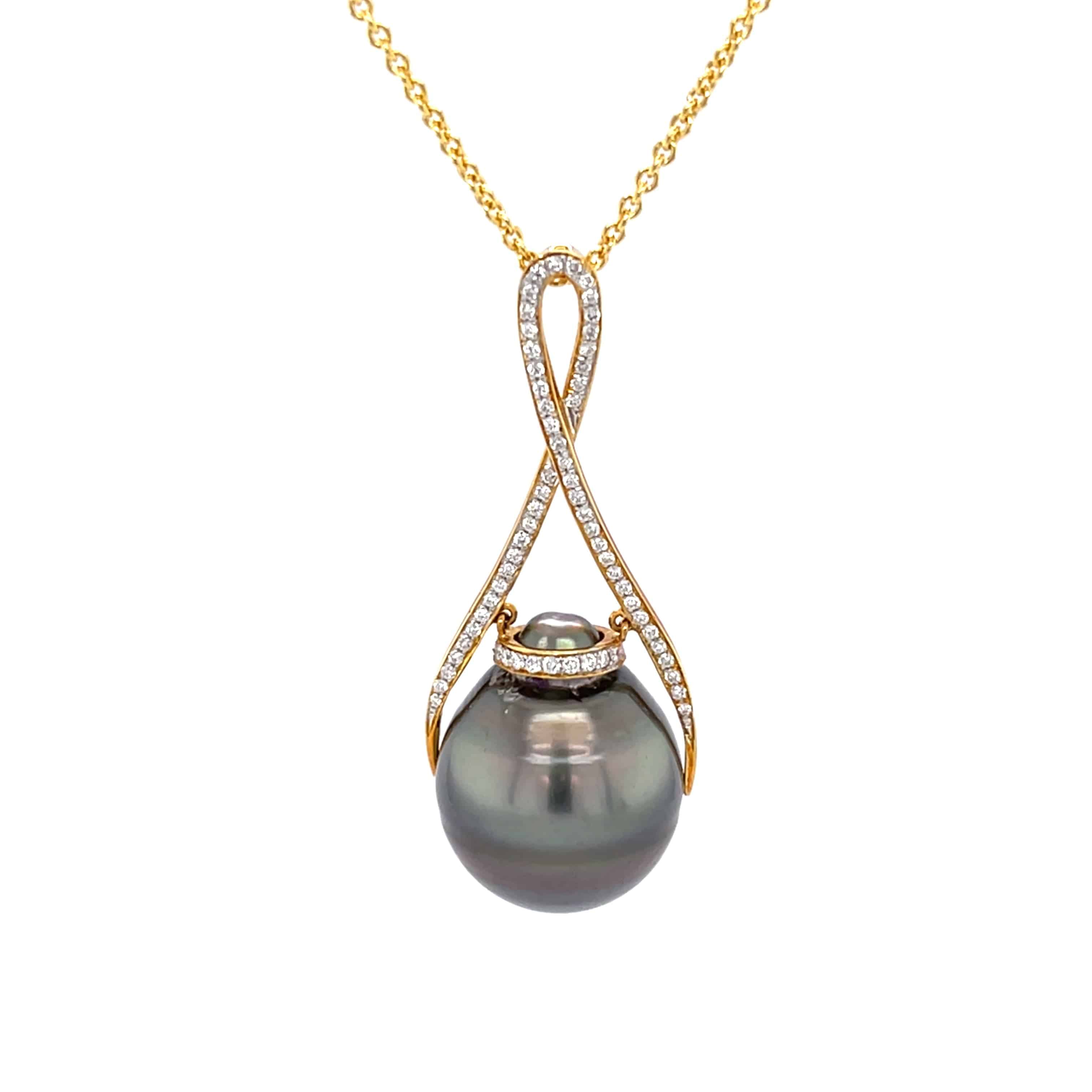 Tahitian South Sea Pearl & Diamond Pendant - K.S. Sze & Sons