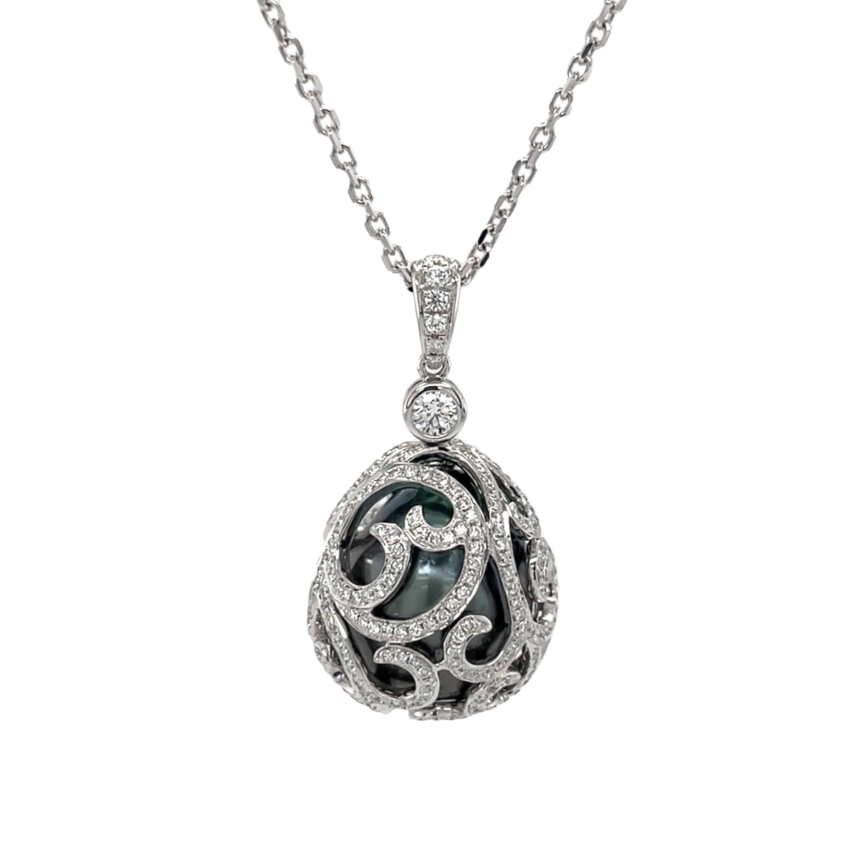 Tahitian South Sea Pearl & Diamond Pendant - K.S. Sze & Sons