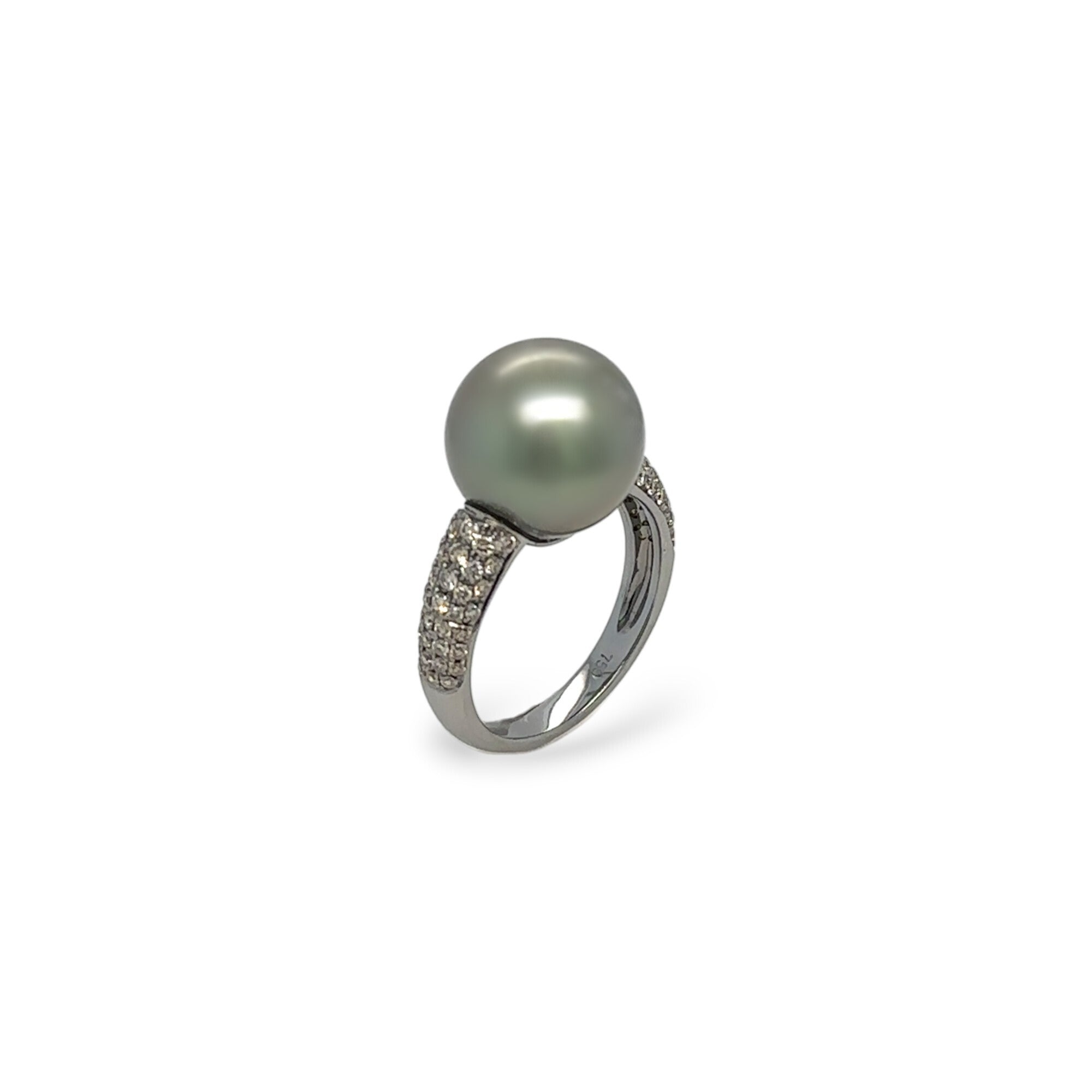 Tahitian South Sea Pearl & Diamond Ring - K.S. Sze & Sons