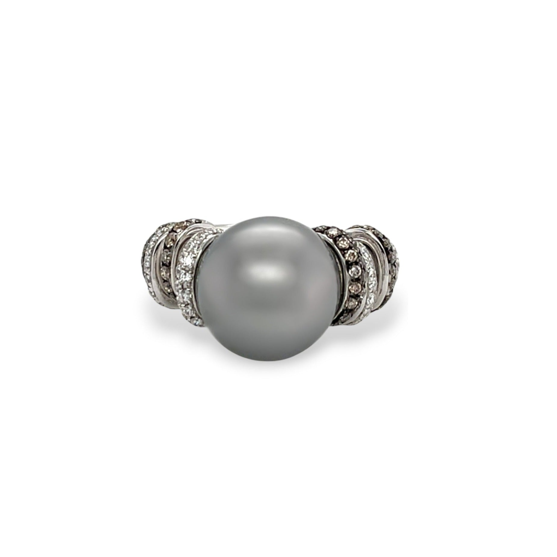 Tahitian South Sea Pearl & Diamond Ring - K.S. Sze & Sons