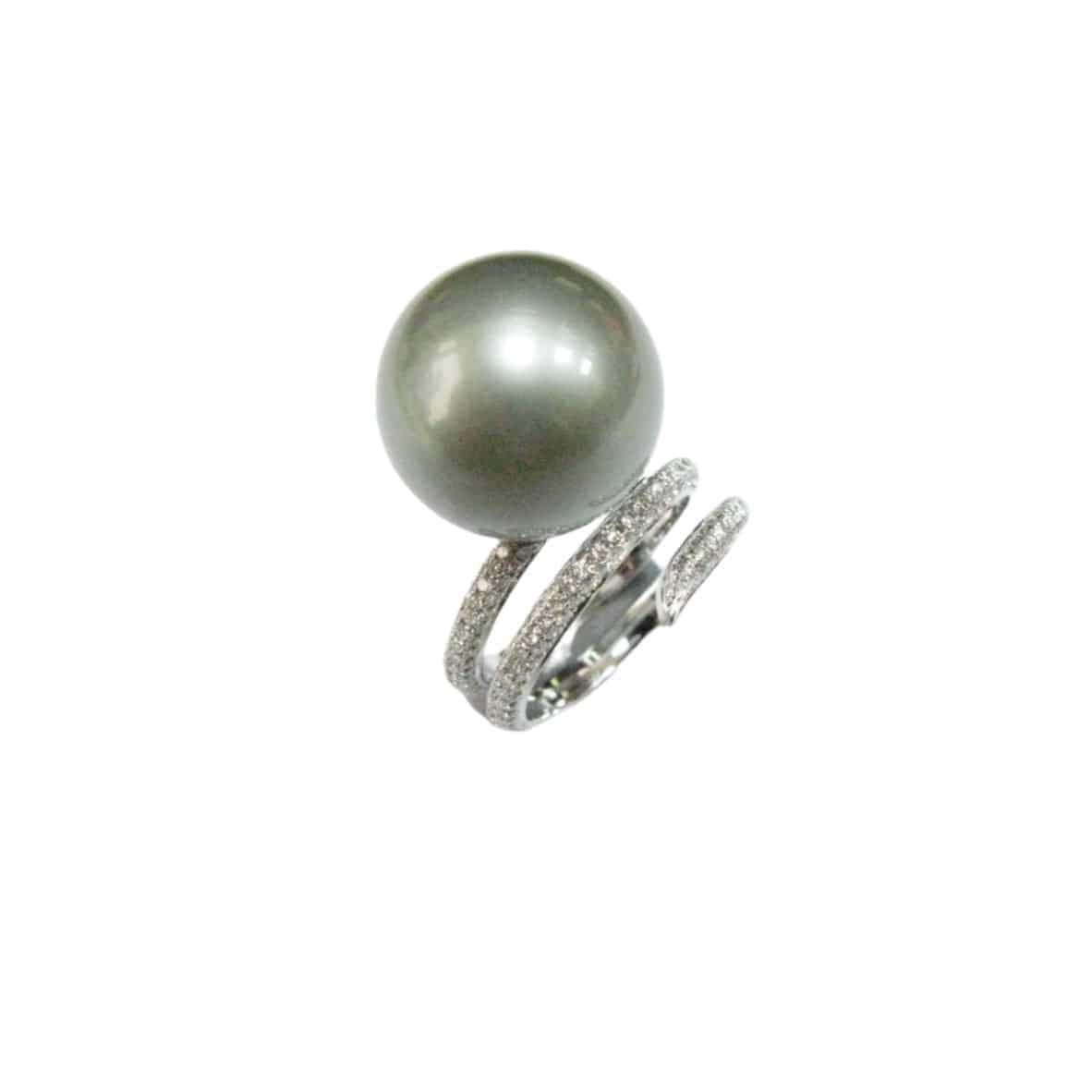 Tahitian South Sea Pearl & Diamond Ring - K.S. Sze & Sons