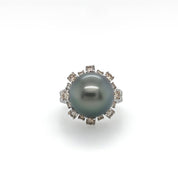 Tahitian South Sea Pearl & Diamond Ring - K.S. Sze & Sons