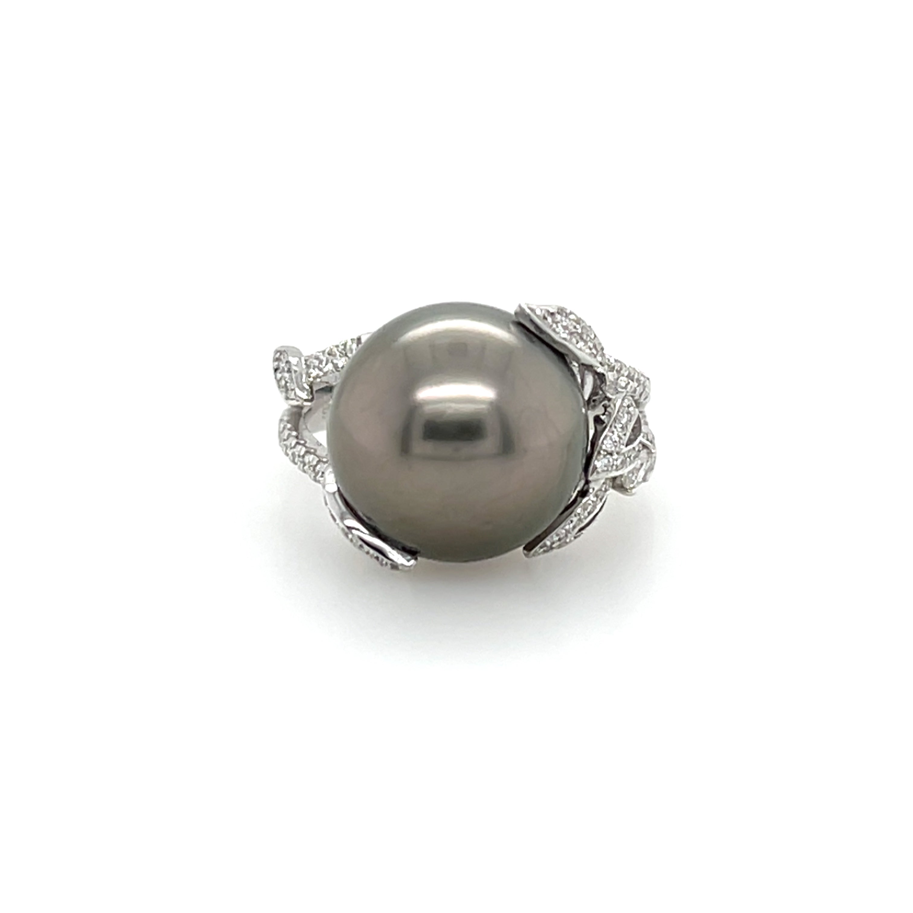 Tahitian South Sea Pearl & Diamond Ring - K.S. Sze & Sons