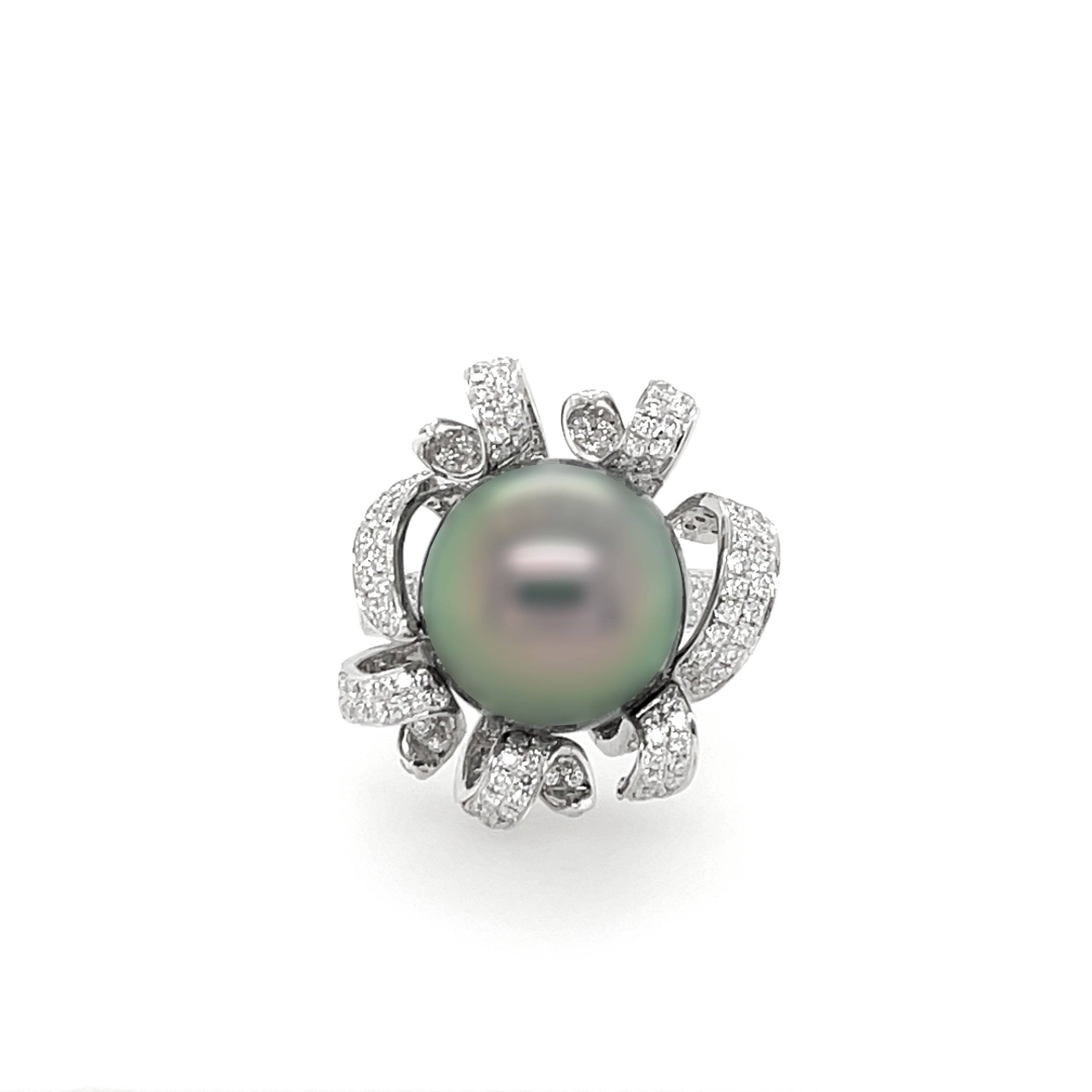 Tahitian South Sea Pearl & Diamond Ring - K.S. Sze & Sons