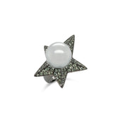 Tahitian South Sea Pearl & Sapphire Star Ring